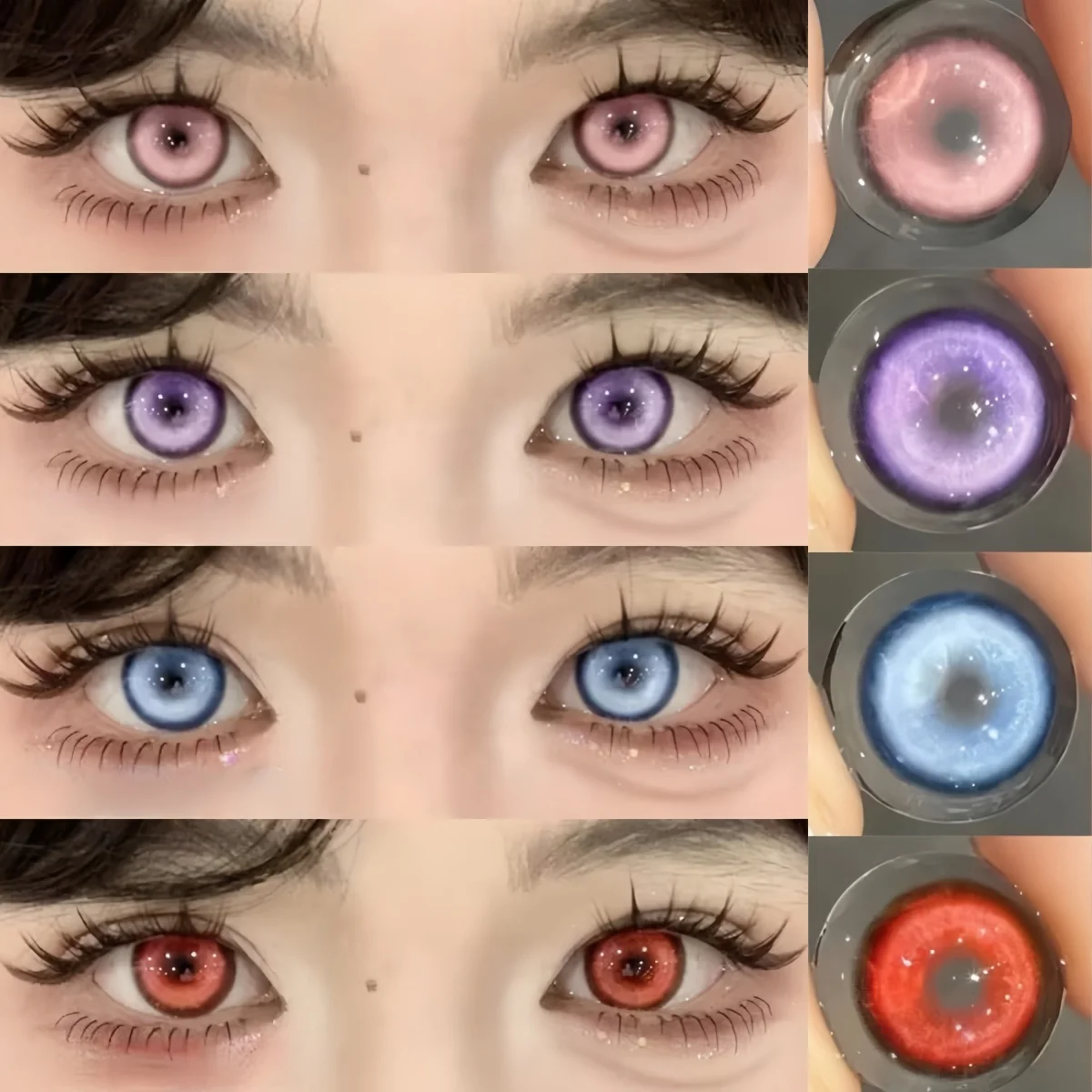 VISUASHOW Cyber Farbige kosmetische Kontaktlinsen für Anime Cosplay jährliche Nutzung weiche Linsen Augen Make-up Party Rollenspiel
