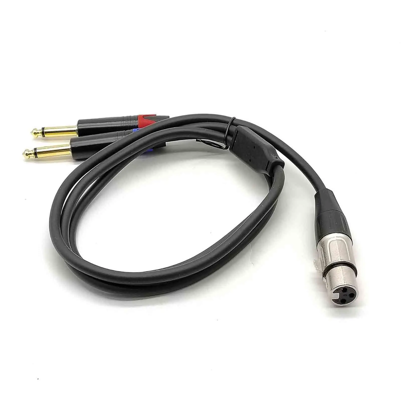 for Mixer Player 3Pin XLR Female to Dual 6.35Mm Male Audio Adapter Cable 1Meter