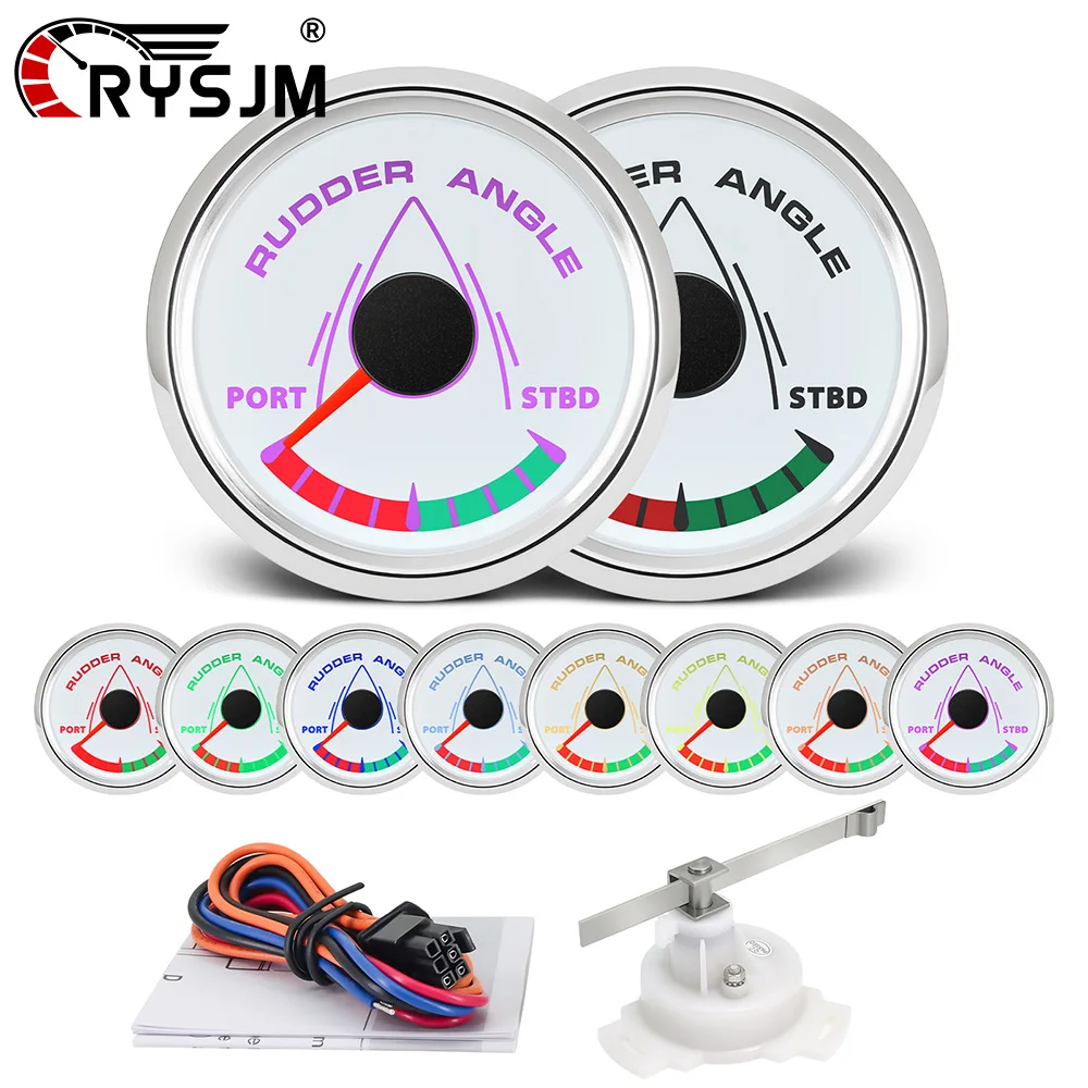

Индикатор угла руля 0-190 Ом с датчиком для лодки, яхты, автофургона, морской индикатор положения руля 52 мм, 12 В/24 В, 8 цветов, подсветка
