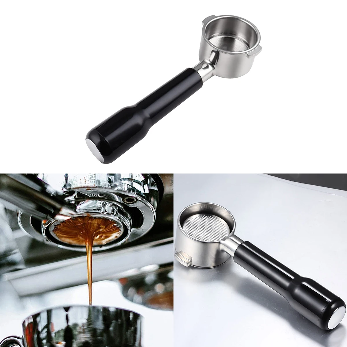 

1pc 51mm Coffee Bottomless Handle Household Two Ears Three Ears Solid Wood Coffee Handle Accessories