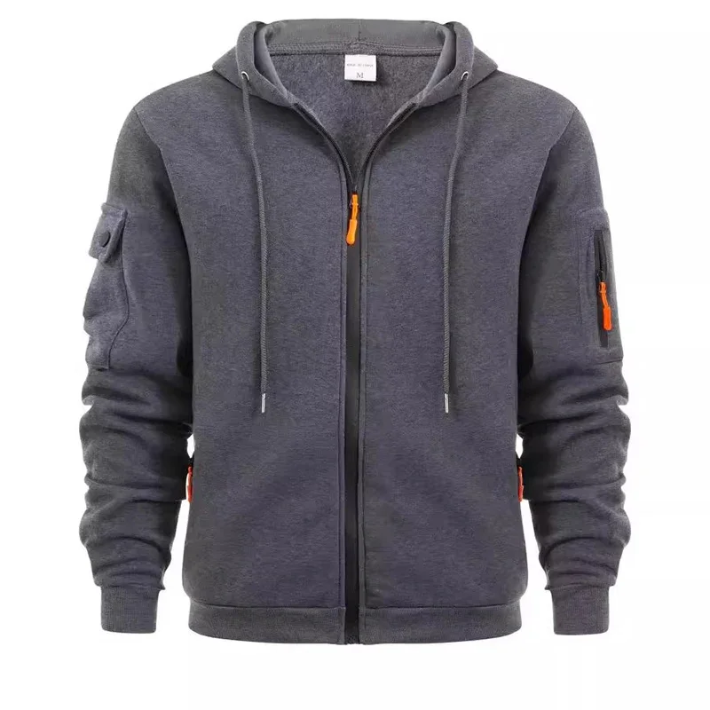 2024 New Men Zip Up Hoodies Casual Fleece Sweatshirt Half Dome Full Zip Hooded Sweatshirt Autumn Winter Hoodies Odzież męska