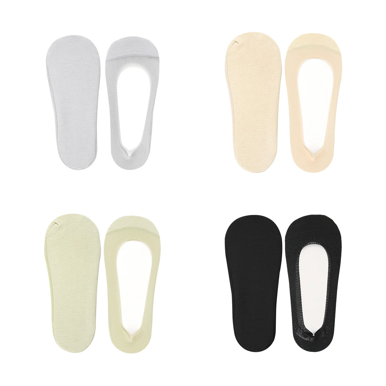 

Mesh shallow mouth invisible boat socks four-color combination (gray + skin color + light green + black)