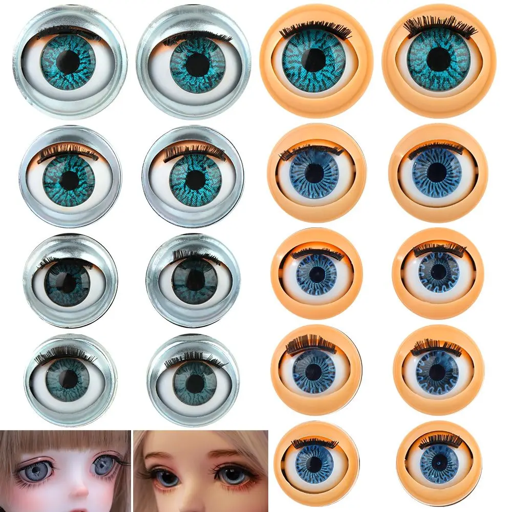 Doll Eye Accessories Doll Activity Eyes with Eyelashes Simulation Active Eyeball DIY Doll Eyes Doll Rolling Eyeballs