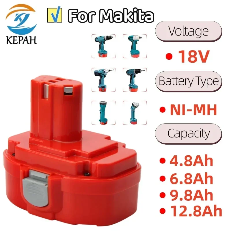 

Для аккумуляторов Makita 18 В, 4,8/6,8 мАч, Ni-MH аккумуляторная батарея для Makita PA18 1822 1834 1823 1833 1835 192827-3 электроинструменты
