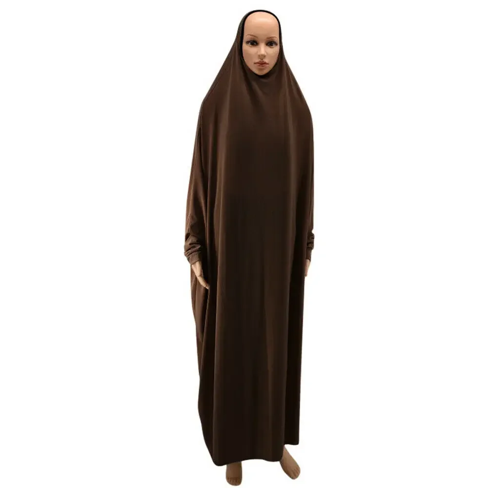 Eid Djellaba Hooded Khimar Muslim Women Prayer Maxi Dress Islam Overhead Full Cover Robe Kaftan Ramadan Gown Arabic Abaya Caftan