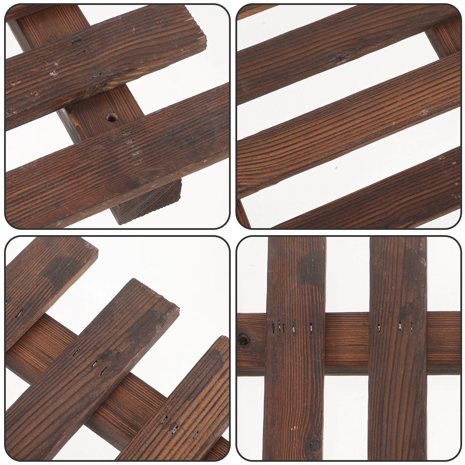 

Hanging Flower Pot Rack 29x30cm Wooden Wall Planter Ladder Balcony Shelf Planters Indoor Pots Holder Mount Garden Decor
