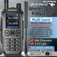 Baofeng UV 21 Pro Wireless Copy Frequency Walkie Talkie 16 KM AM Long Range Waterproof Multi-Band Type-C Charger Ham Radio UV 5R