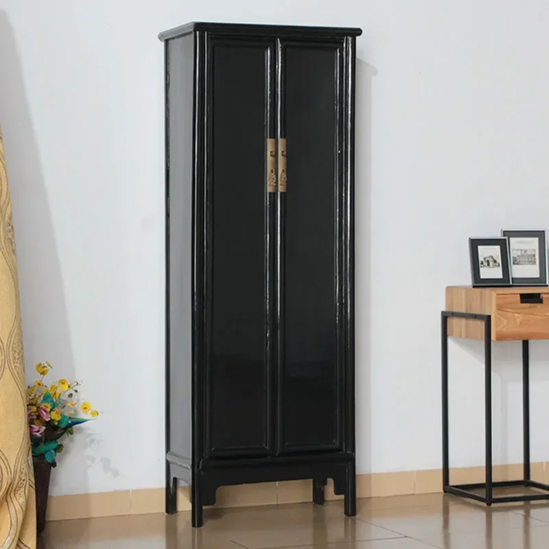 Chinese Retro Solid Wood Wardrobe Ming Qing Classical Style Bedroom Storage Cabinet Folk Hotel Decorative Large Cupboard