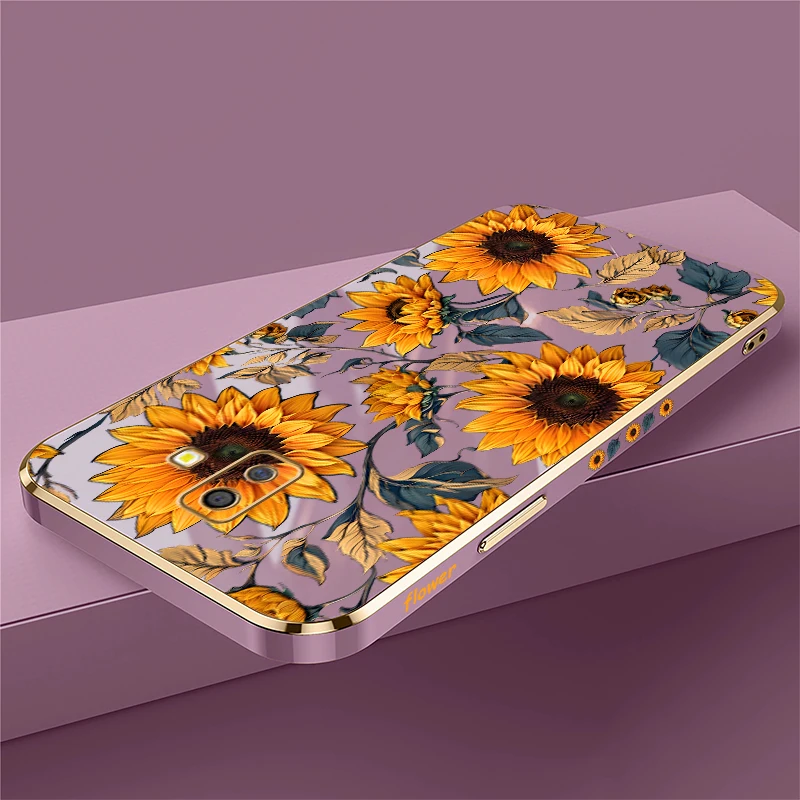 Pattern Phone Case For Samsung Galaxy J4 J6 Plus 2018 J4 J5 J7 Prime J730 J7 Pro J7 2017 Cute Sunflower Silicone Cover Capa