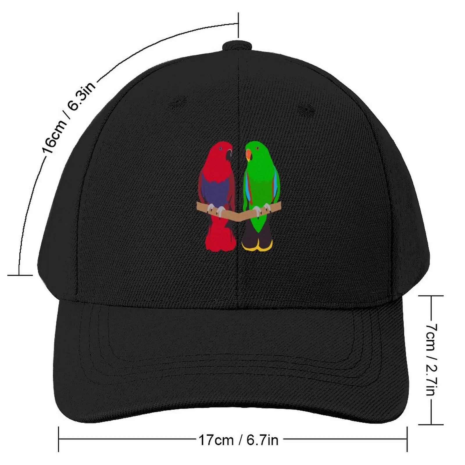 Eclectus Parrot Pair Baseball Cap Kids Hat Snapback Cap Wild Ball Hat Beach Baseball Men Women's