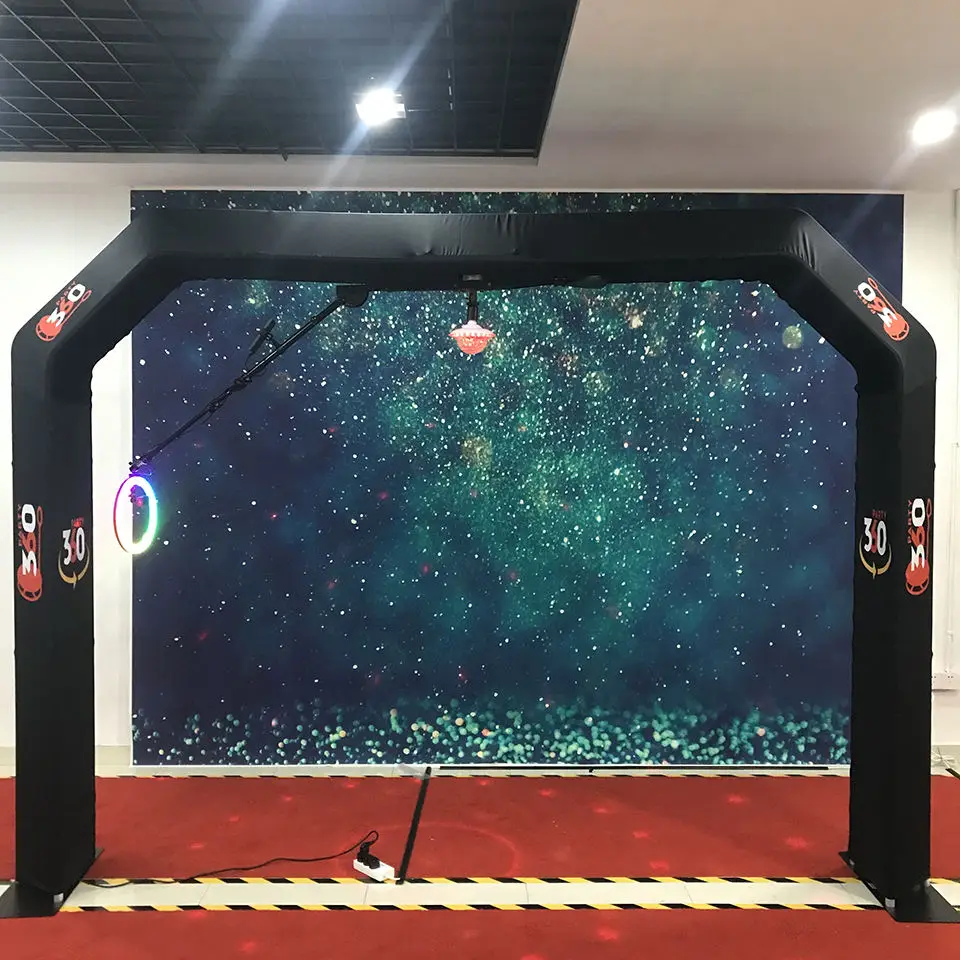 360 Photo Booth Selfie Overhead Video Booth Top Spinner Sky Arch With Backdrop Spinner 360 Camera Booth for Parties Events