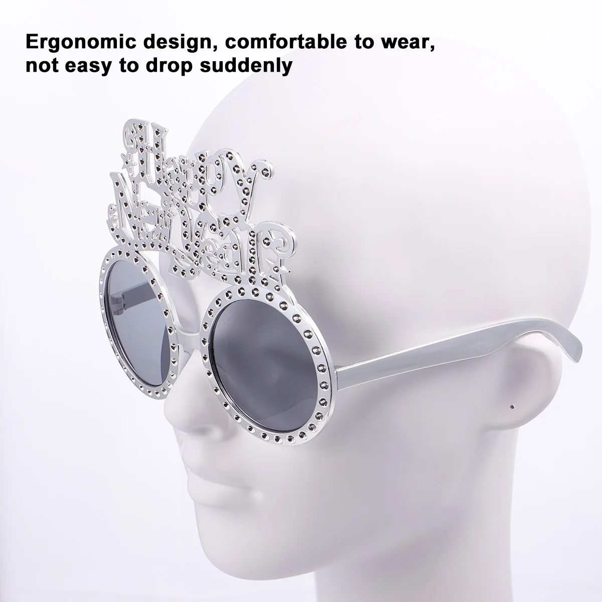 1 قطعة نظارات حفلات السنة الجديدة الإبداعية الفضة الزخرفية نظارات حفلة لصالح زي اكسسوارات التصوير الدعائم #5