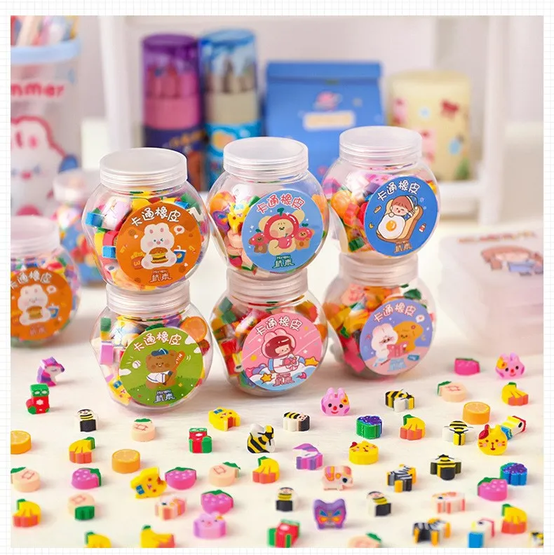 50/100 Stücke Bleistift Radiergummi Gummi Kawaii Tier Früchte Radiergummis Grundschüler Preise Werbegeschenk Schreibwaren Für Kinder – Detail 9