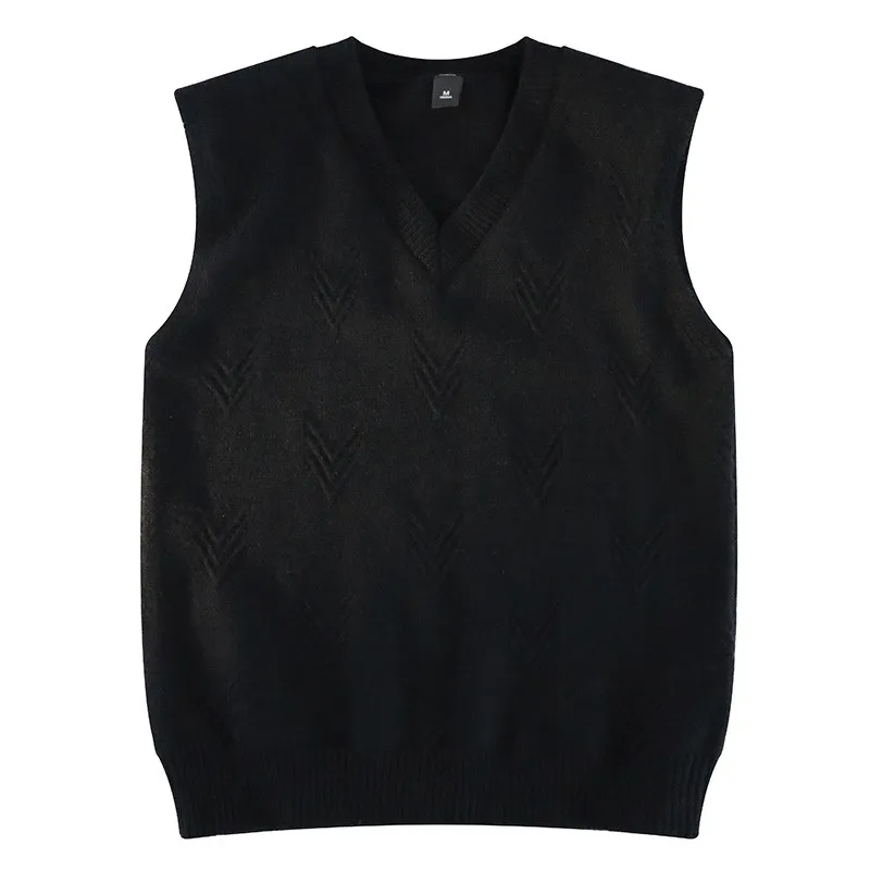 

Men's Svel V-Ne Knitwear Casual College Sle Vest Autumn Winter New Faion INS Korean Loose Sweater Top