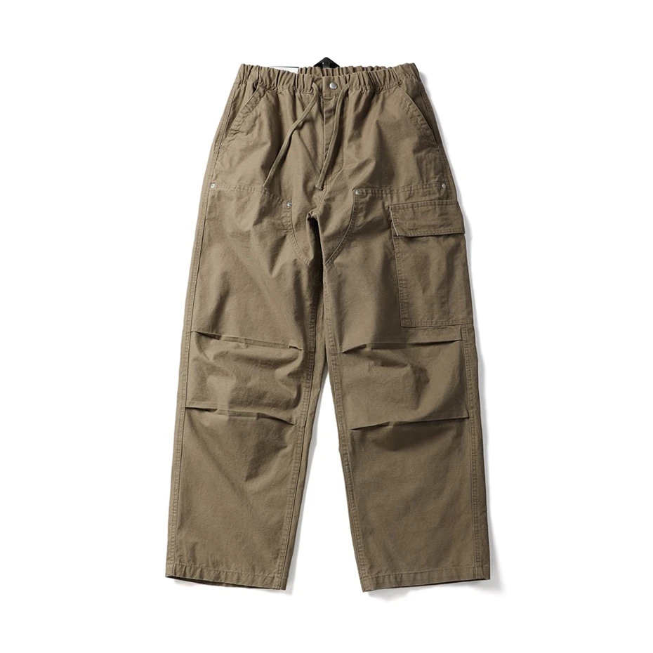 Men Camouflage Pleated Pants Cotton Casual Cargo Pant Men Streetwear Wide Leg Function Paratrooper Pants Cityboy Baggy Trouser