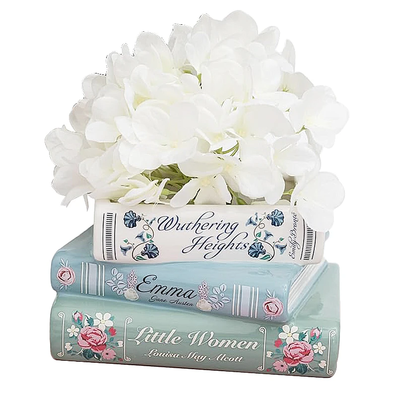 

Wuthering Heights Book Ceramic Vase for Home decor Decorative Flower Vases Unique Planter Bookshelf Decor Tabletop Vases