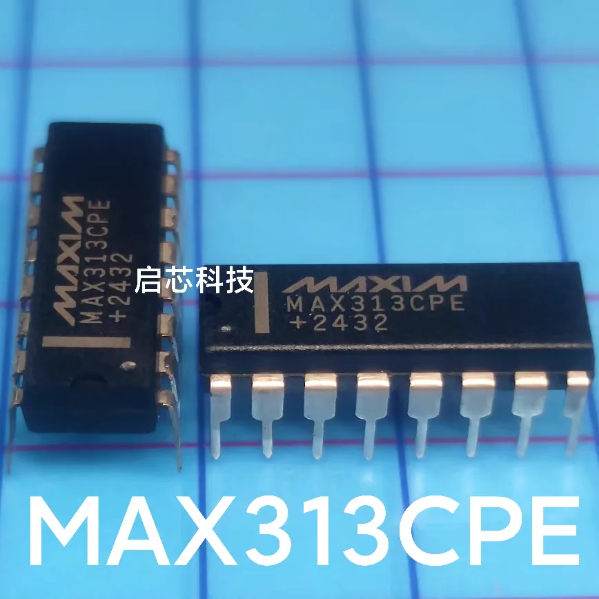 MAX313, MAX313CPE, MAX313EPE—Brand-new, factory-sealed 10-ohm, 4-channel SPST CMOS analog switches in DIP-16 packages