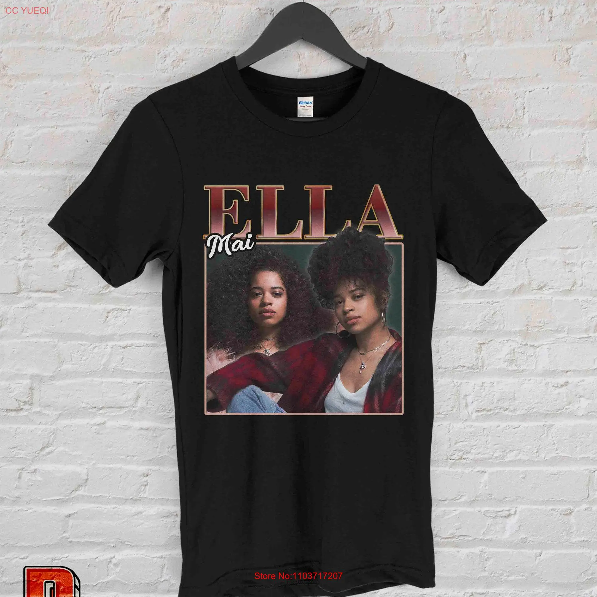 Футболка Ella Mai в стиле ретро, винтажная рубашка с длинным или коротким рукавом в стиле рэп-хоп 90-х годов, черная, белая