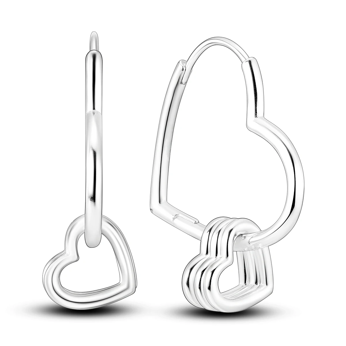 Orecchino a cerchio classico in argento 925 a forma di cuore originale per regalo di gioielli per ragazza alla moda da donna