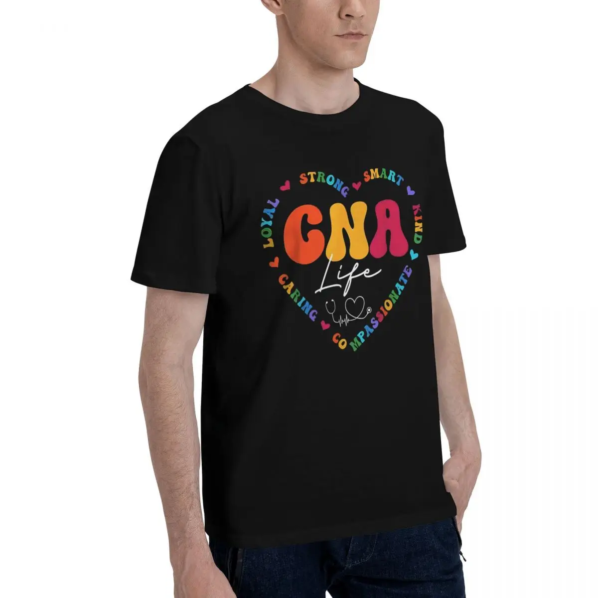 CNA Life Rainbow Art Funny Move High grade Title T-shirts Activity competition Eur Size
