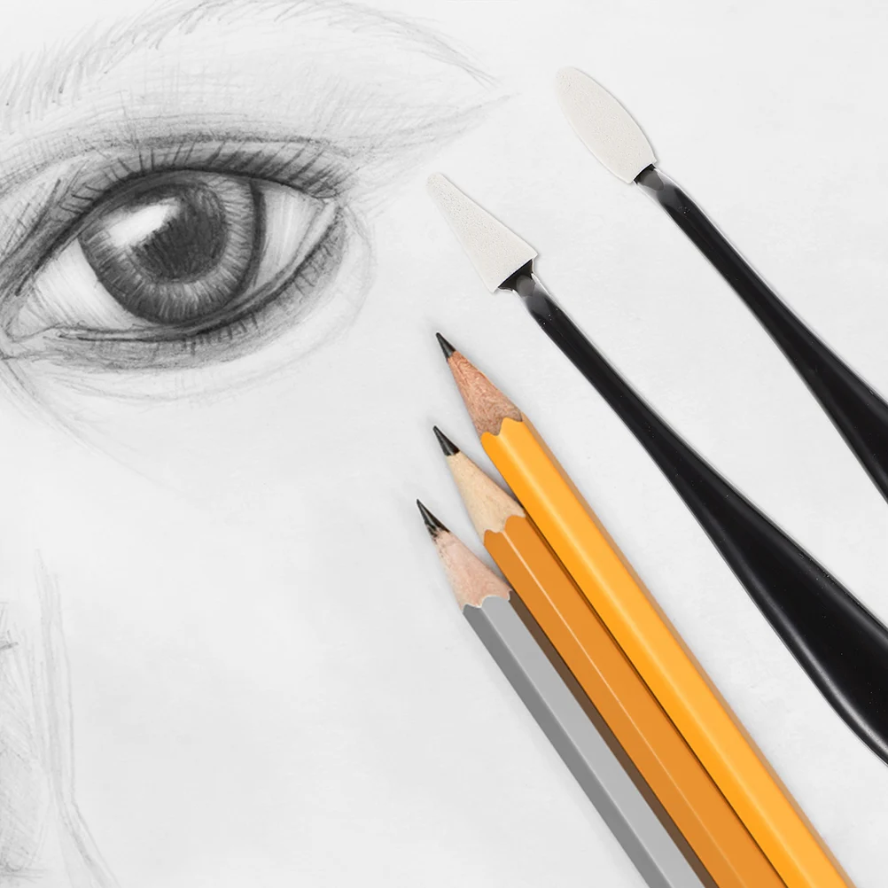 

6Pcs Sketch Sponge Wiper Set Plastic Handle Erase Tool Art Blenders for Drawing Correction and Sketching Paper Blenders