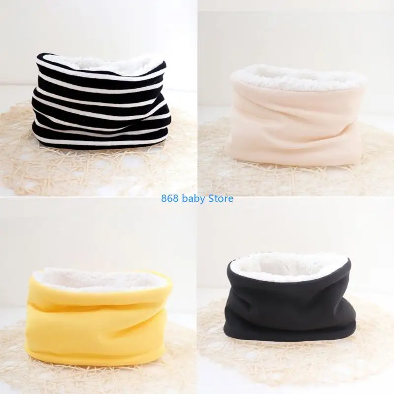 

29EE Autumn Winter Baby Scarf Solid Color Plush Scarves Neckerchief Children Thick Warm Neck Collar for Boys Girls