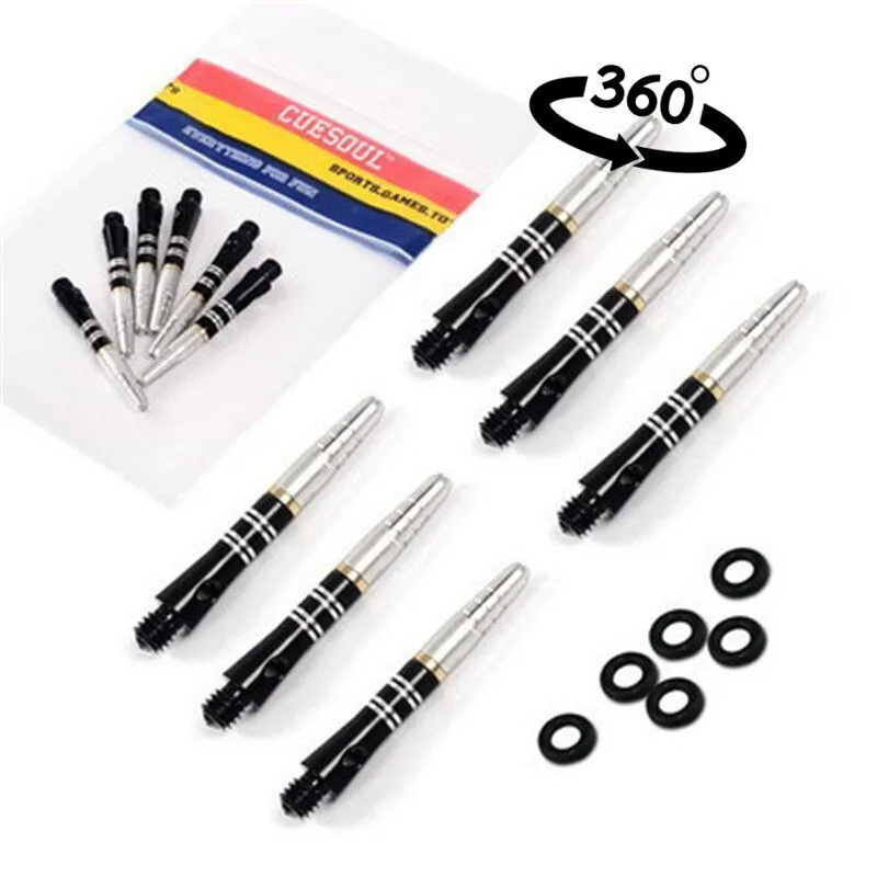 6pcs CUESOUL Dart Pin Shafts 35mm Aluminum Dart Shafts 360 Degree