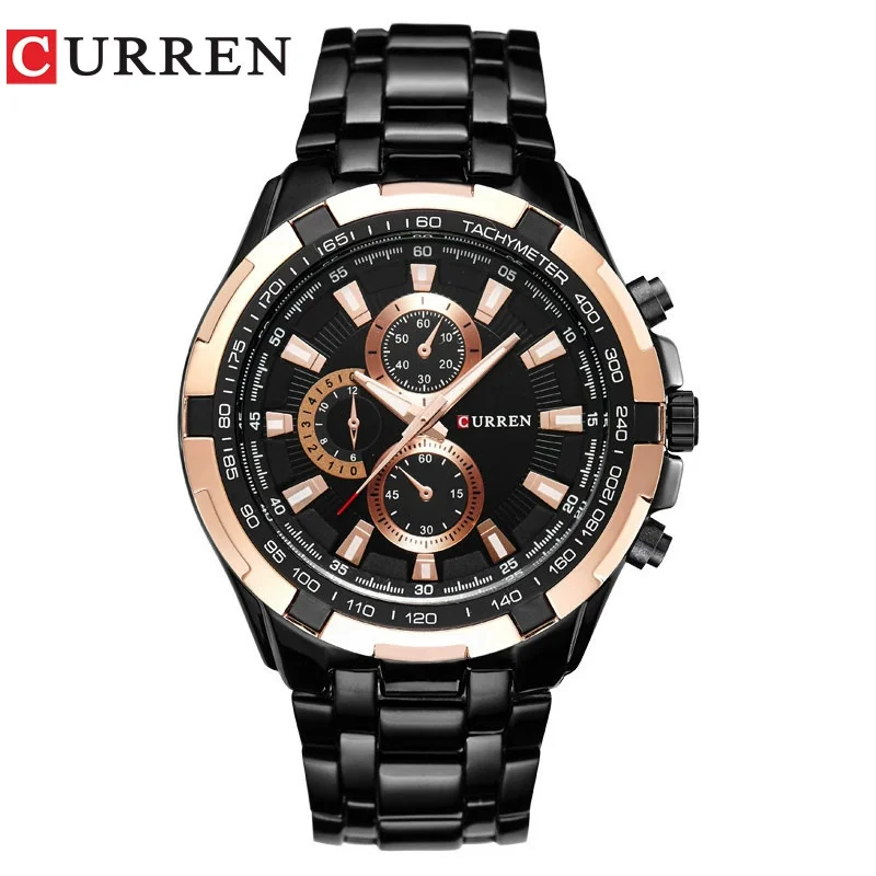 CURREN8023 Men'sFashion large dial leisure business watch quartz waterproof wristwatch Quartz Male Clock