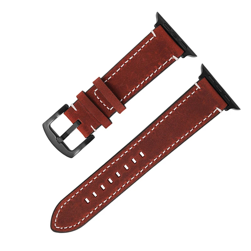 Retro Double Sided Calf Leather Strap f or Apple Watch 9876543 SE Business Watchband 38/40/41 mm 42/44/45/49 mm for iwatch