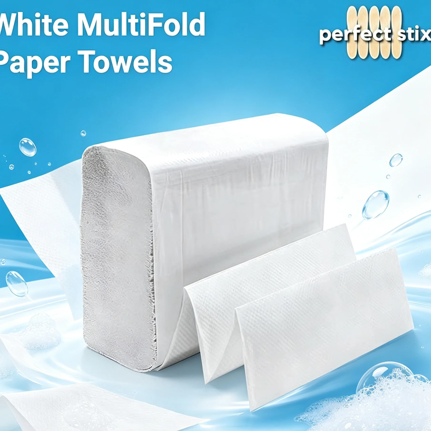- White MultiFold Paper Towels- Pack of 2-250ct. Total 500 Towels