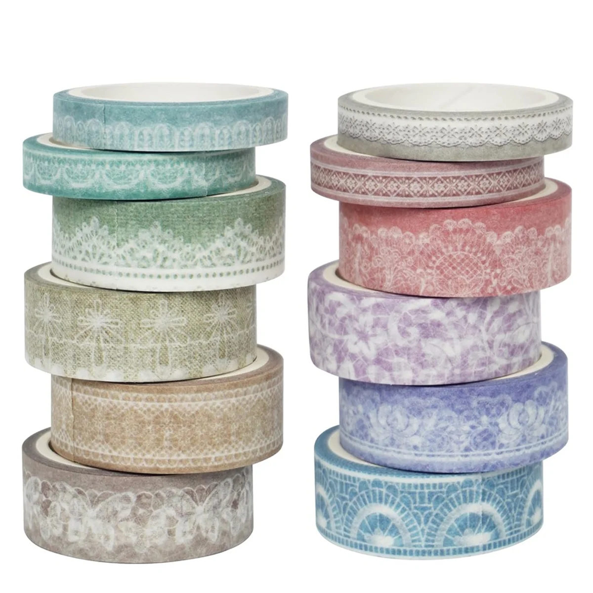 

Practical Lace Patterns Washi Tape Set 12 Rolls, Decorative Paper Sticker for Planner Scrapbook Journal DIY Arts Craft