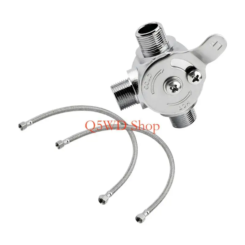 Q5WD Under Counter Water Mixing Valves Stainless Steel Manual Adjustable Mixing Valves Easy to Use for Kitchen Bathroom Sink