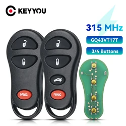 KEYYOU chiave auto remota per Dodge per Jeep per Chrysler Concorde 300M 2001-2004 GQ43VT17T GQ43VT17T chiave senza chiave 3 pulsanti 315Mhz