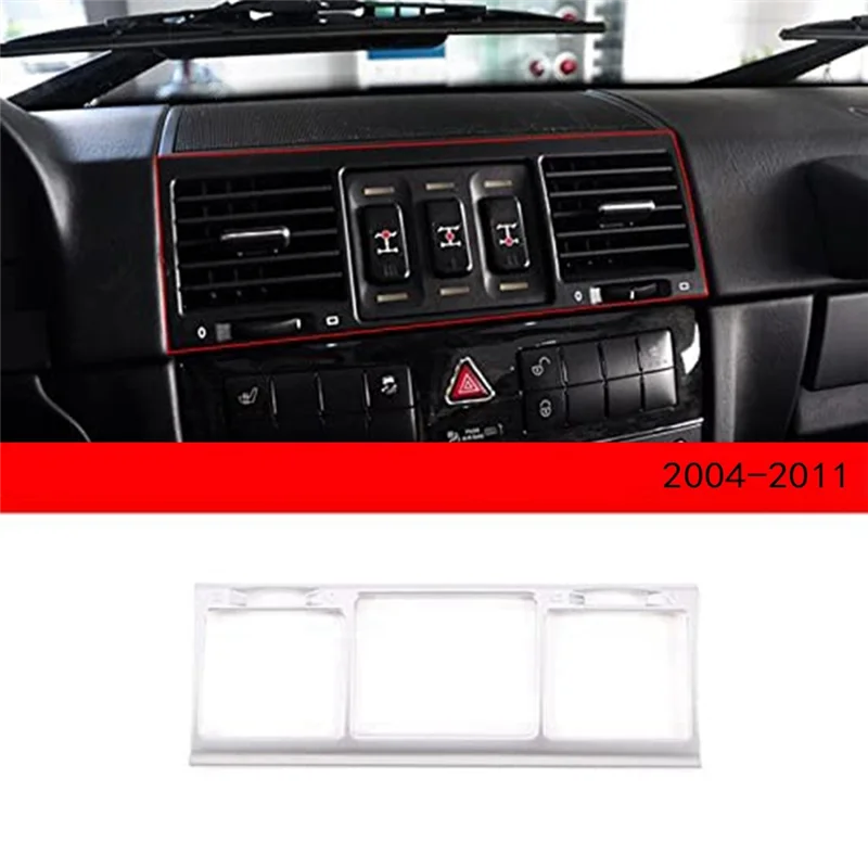 Car Silver Central Air Condition Outlet Vent Cover Frame Trim for Mercedes-Benz G-Class W463 2004-2011