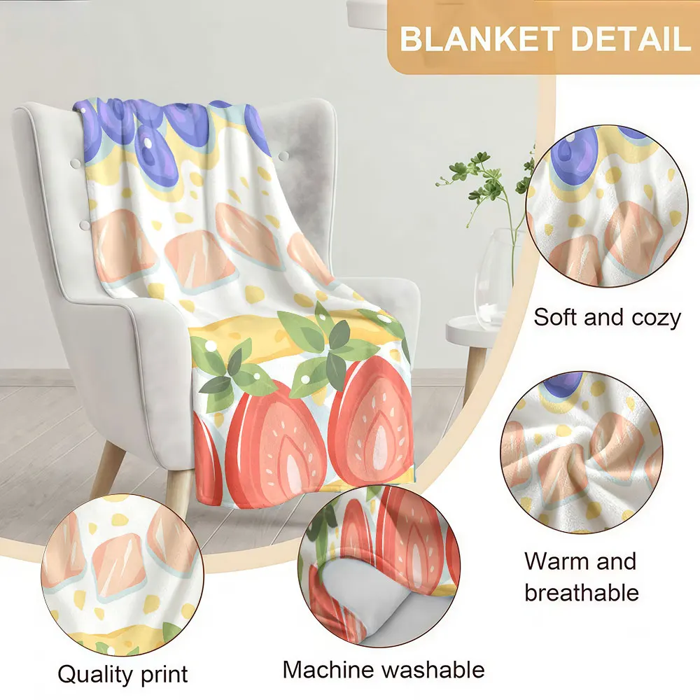 Berry Tart Soft Warm Flannel Blanket Lightweight Cozy Christmas Halloween Home Decor Room
