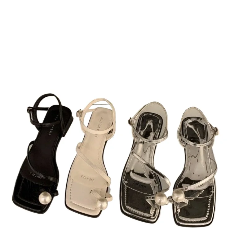 Summer New Style Clip Toe Flat Heels Women Sandals Fashion Buckle Strap Casual Party Dress Flip Flops Shoes Ankle Strap Sandals