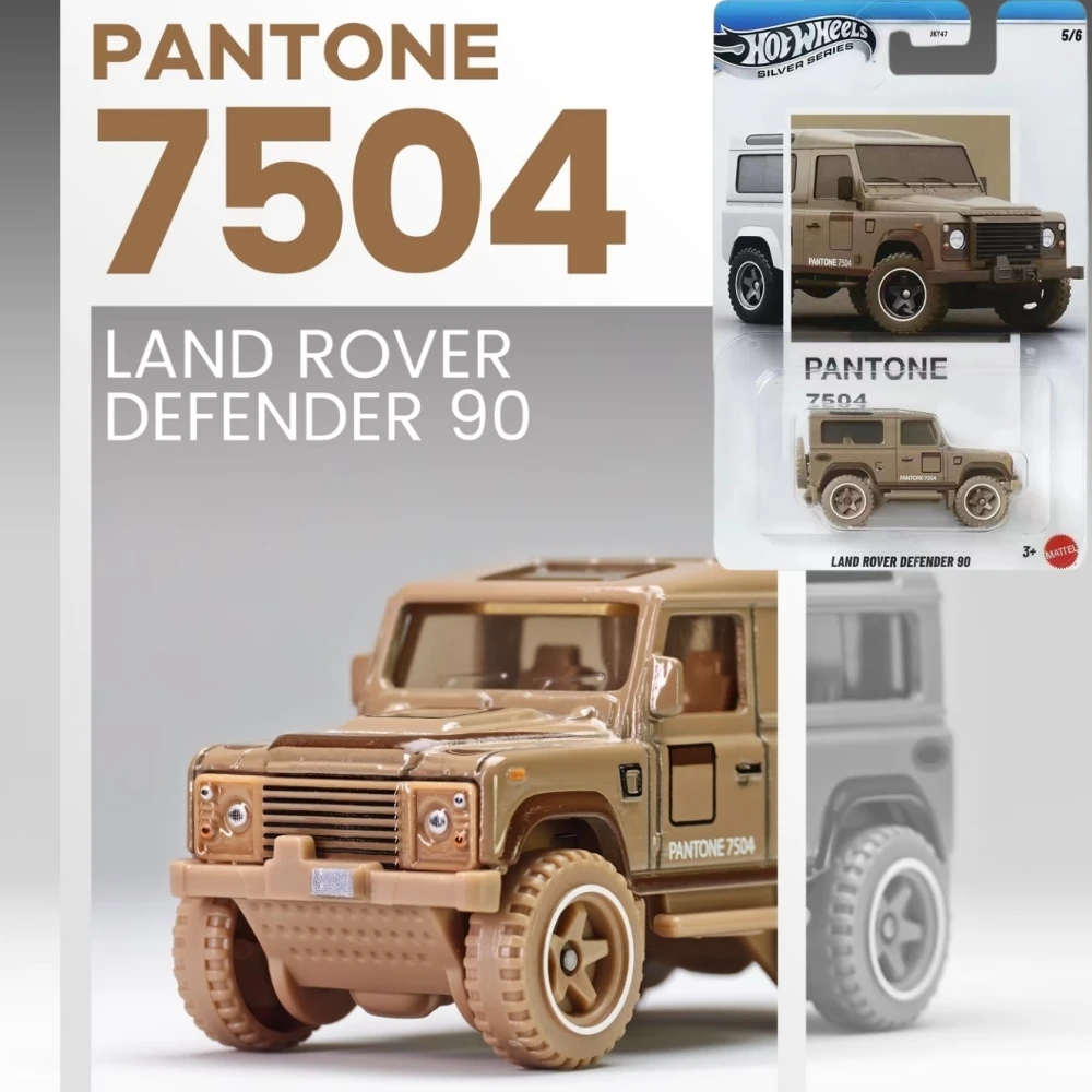 

Hot Wheels Land Rover Defender 90 Diecast Car 1/64 Silver Label Pantone Color Series JKY47 Metal Model Vehicle Collection Toy