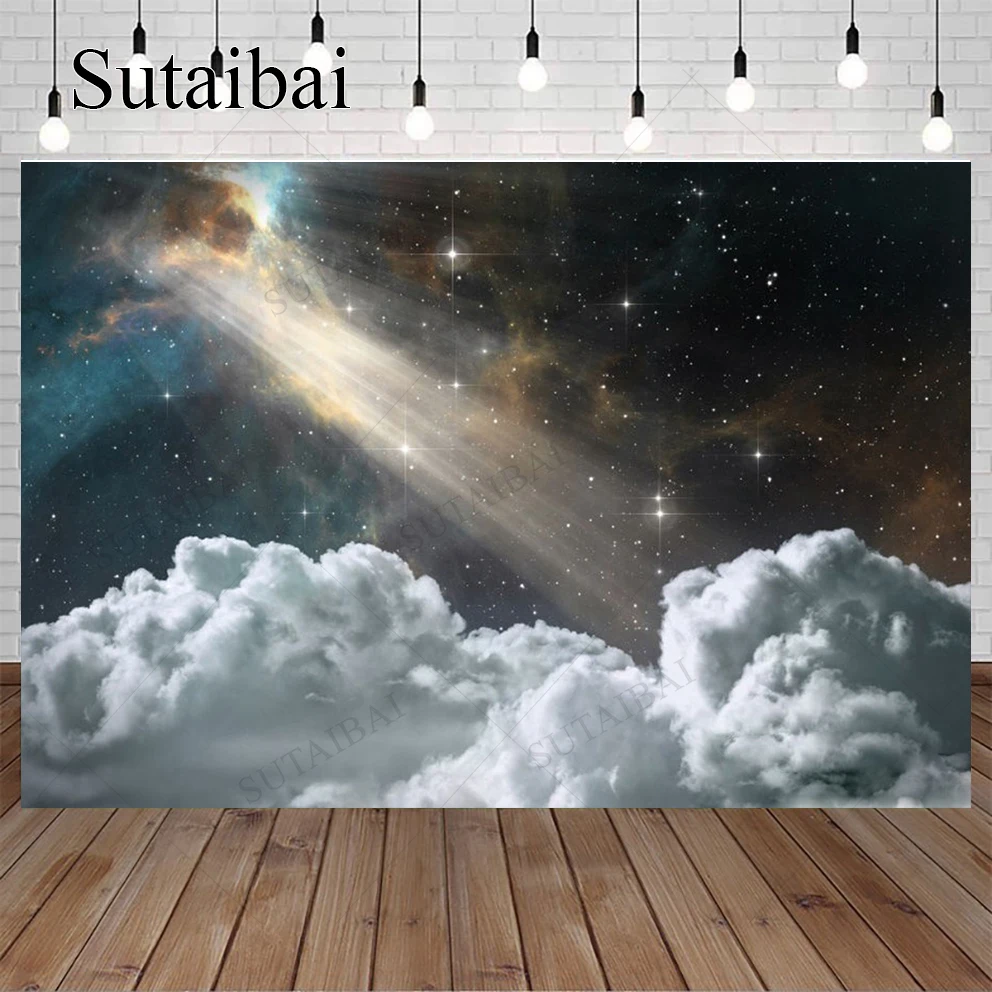 

Starry Universe Dreamy Scene Personalized Background Children Explore Space Vinyl Cloth Kid Portrait Head Photocall Photo Studio