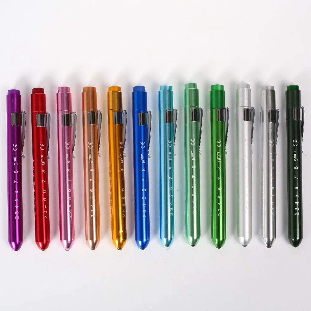 Compact Aluminum Alloy Pen Style Flashlight Pupil Pen White Light LED Pen Light Small Size Oral Lamp Dental Examination