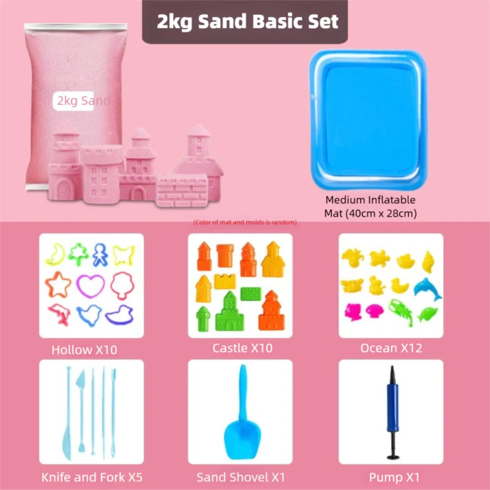 

Funny Colored Sand Play Set Ultra Light DIY Kid Space Sand Toy Puzzle Sand Playing Tools Sand Clay Castle Toys for Beach