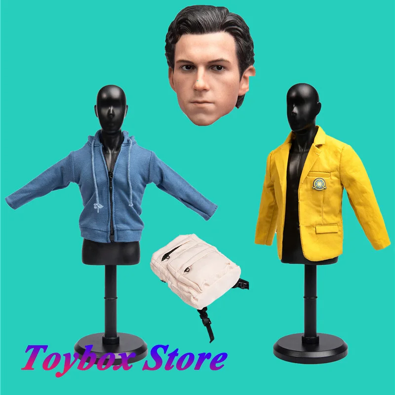 

Игровая униформа для школы тим060 1/6 Человек-паук возвращение Tom Holland Head Sculpt синяя куртка с капюшоном рюкзак для мужского тела 12 дюймов