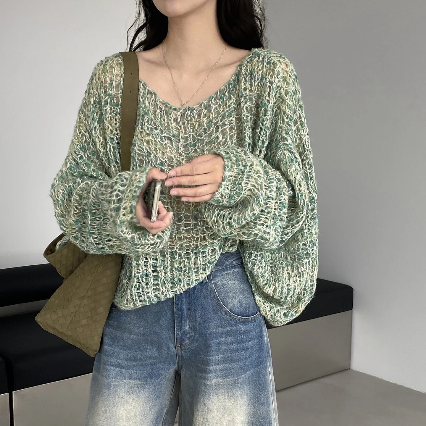 Loose Fit Women's Knitwear round Neck Sweater Wool Blend Casual Style Inner Wear Autumn New Arrival Korean Style Loose Top