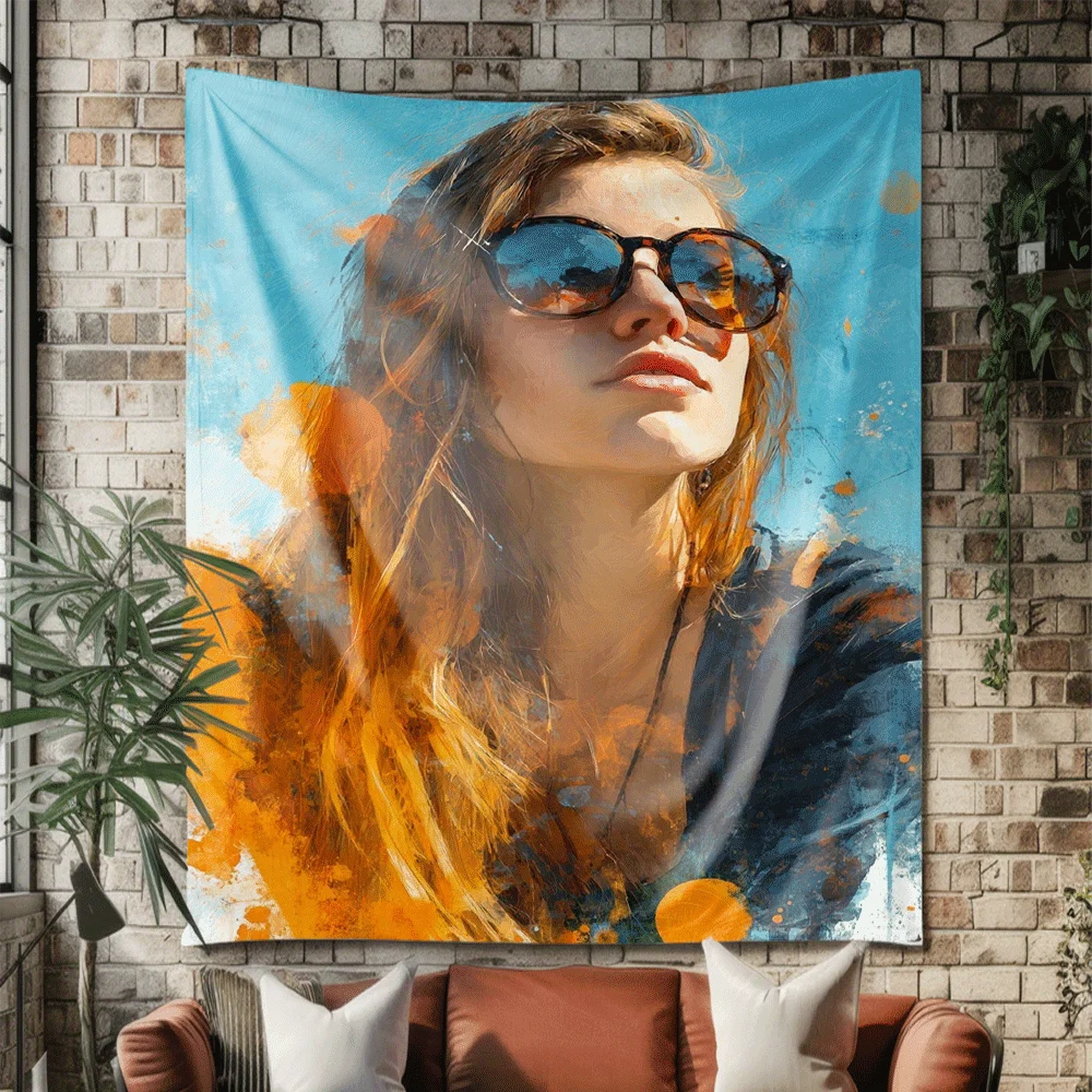 Fashion eyeglasses for women Digital printing polyester wall tapestry suitable for use in living rooms bedrooms bars and party