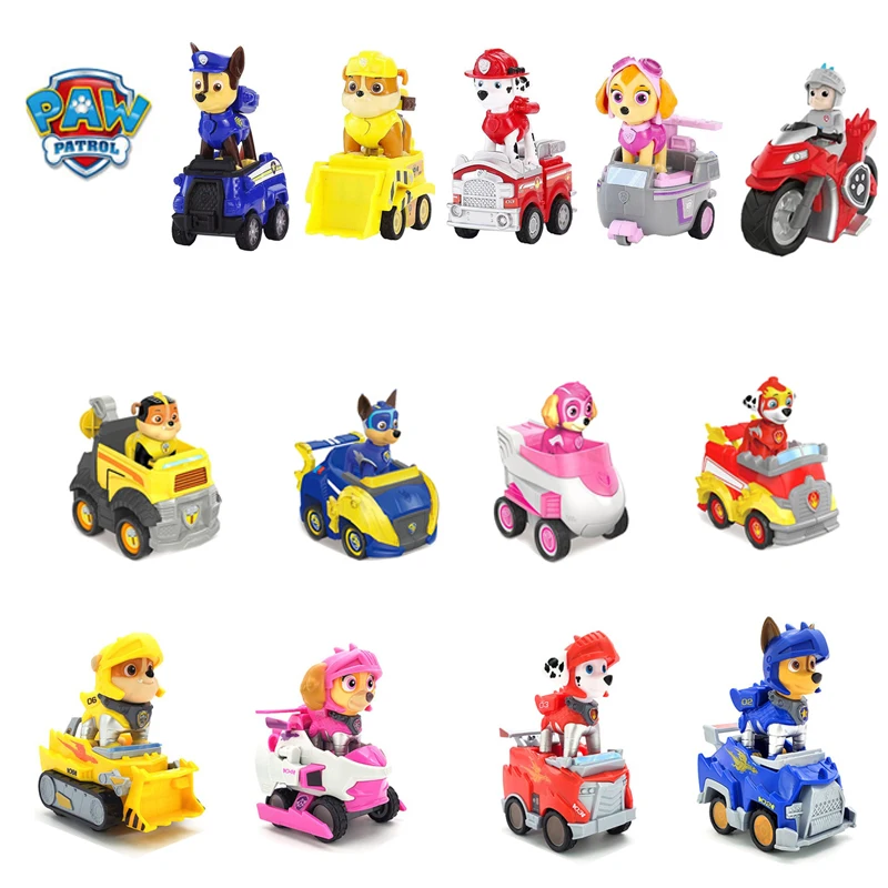 

PAW Patrol Great Achievement Rescue Team Power Truck SKYE CHASE RUBBLE MARSHALL RYDER Cartoon Model Handmade Birthday Gifts Toy
