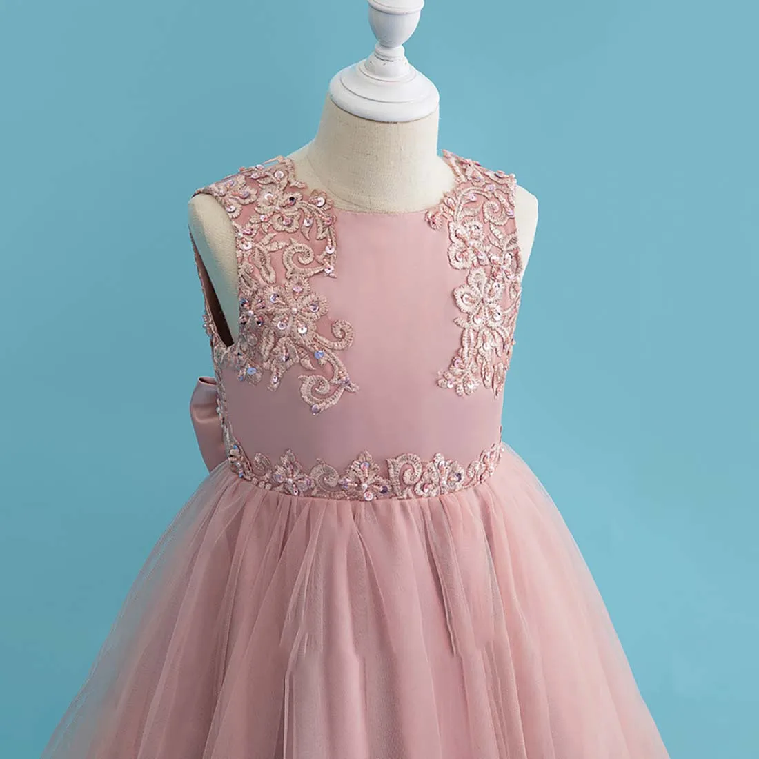 YZYmanualroom-Robe de demoiselle d'honneur, robe de Rhprincesse, scoop, longueur au sol, dentelle, satin, tulle, boutique de remise des diplômes, robe de soirée longue