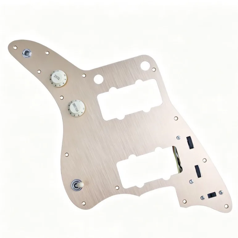 Prewired Anodized Aluminum Electric Guitar Pickguard Loaded Control Plate with Pots & Switch Drop-in Ready