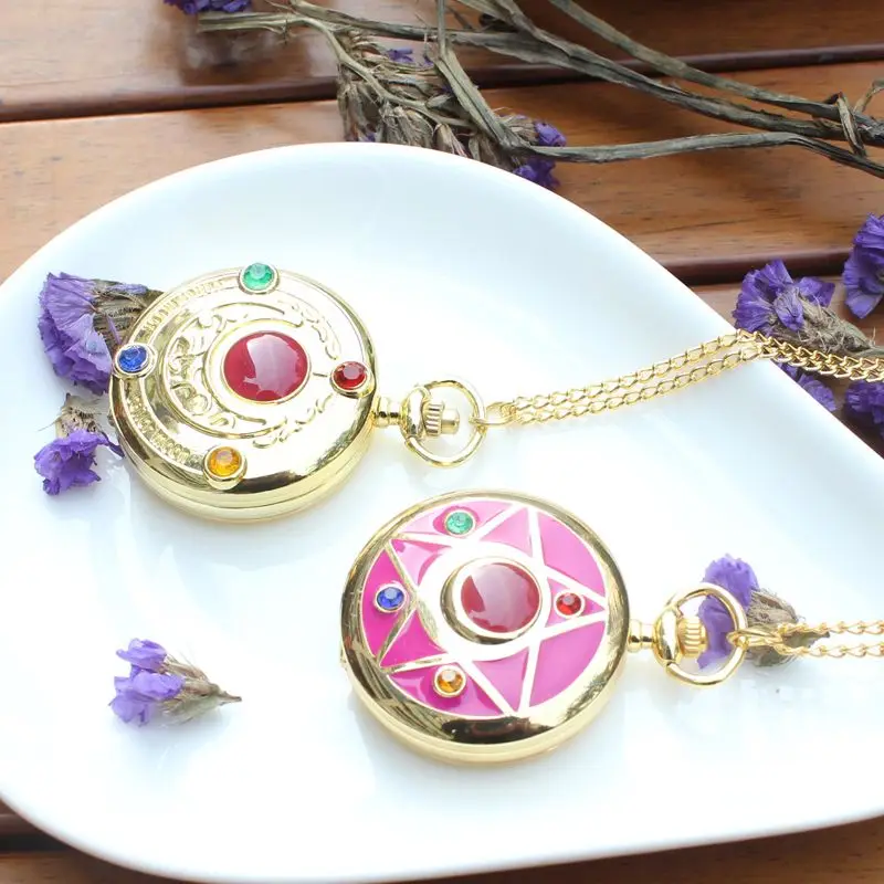 

Новые периферийные устройства в стиле аниме «Сейлор Мун», креативные изысканные карманные часы, ретро флип-луна, заяц, мультфильм, милый студенческий подарок, оптовая продажа