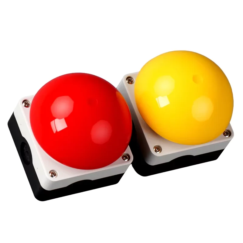 버섯형 돔 풋 페달 스위치 푸시 버튼 순간 리셋 스위치 응답 버튼 48V 600A 빨강/검정/노랑 색상