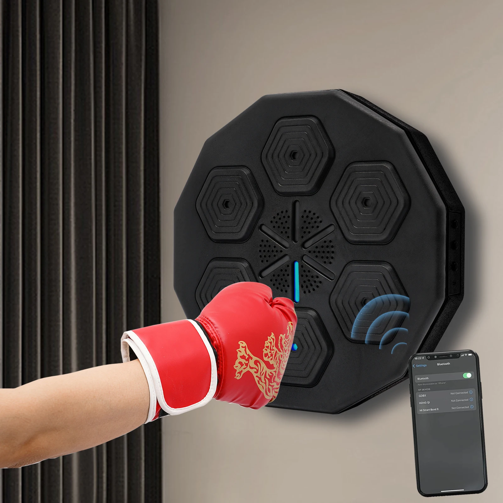 

1 Set Music Boxing Machine Intelligent Music Boxing Training Target Wall-Mounted Led Light Boxing For Bedroom Study Living Room