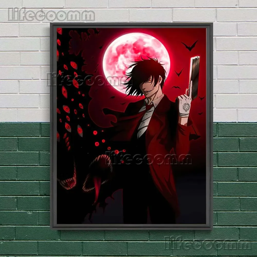 Alucard and Seras Victoria Hellsing Animation Art Poster and Prints Vampire Mercenary Wall Art Canvas Painting Home Decoration